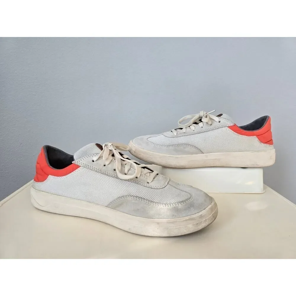 Olukai Mio Li Men’s Size 9.5 Neutral & Coral Sneakers Sude Mesh Comfort Travel